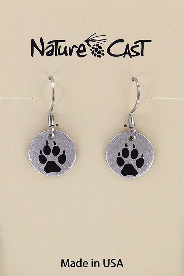 22122 Earring dangle small wolf track THUMBNAIL