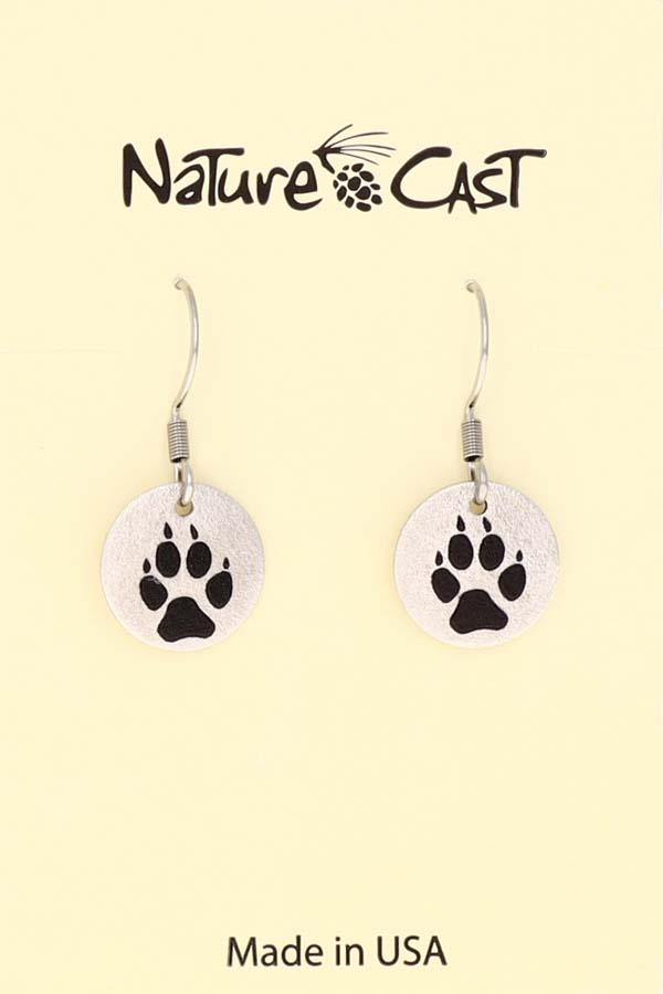 22122 Earring dangle small wolf track THUMBNAIL