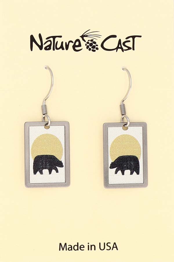 22127 Earring dangle bear with yellow sun LARGE