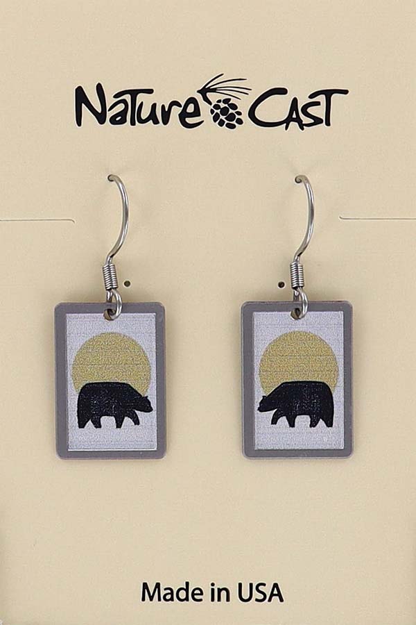 22127 Earring dangle bear with yellow sun LARGE