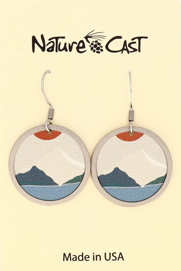 22131 Earring dangle white mountain and water round MAIN