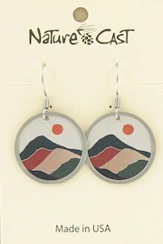 Earring dangle layered mountain sun round THUMBNAIL