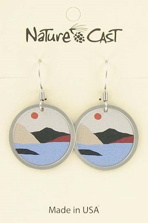 Earring dangle lake sun round LARGE