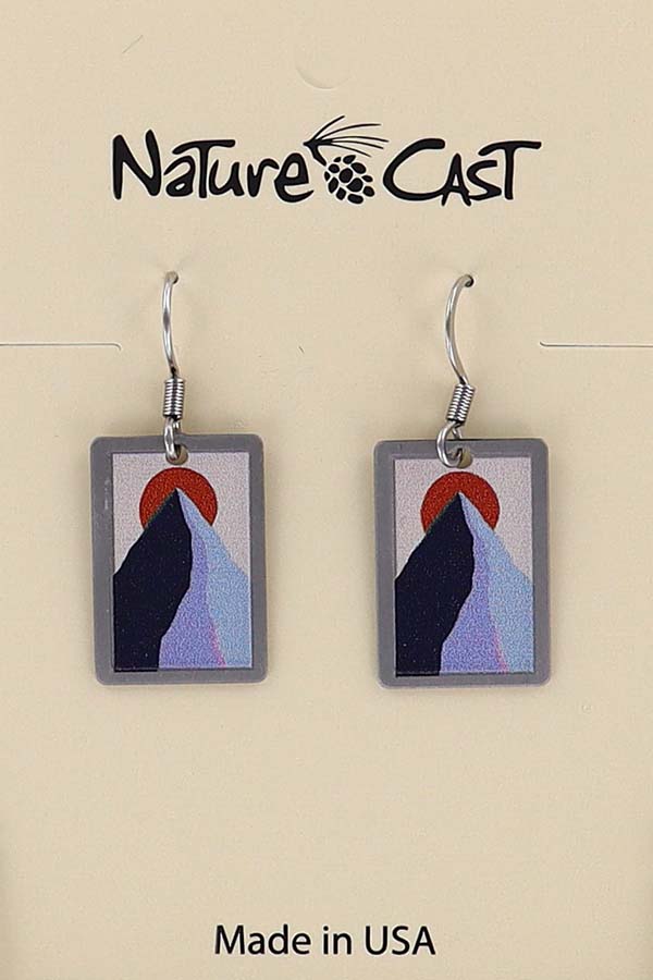 22140 Earring dangle rectangle single mountain peak MAIN