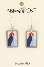 Earring dangle rectangle single mountain peak THUMBNAIL