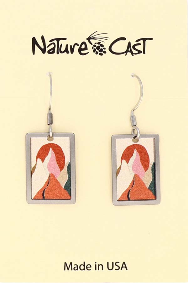 22142 Earring dangle multi mountain peaks LARGE