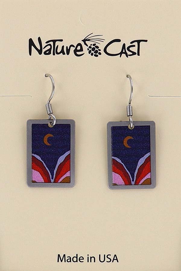 22143 Earring dangle rectangle layered canyon with moon THUMBNAIL