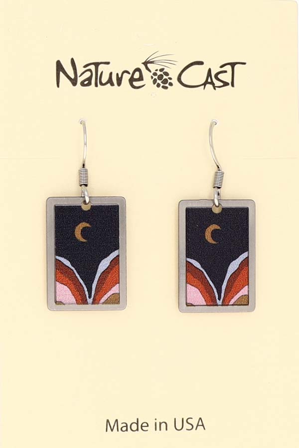 22143 Earring dangle rectangle layered canyon with moon THUMBNAIL