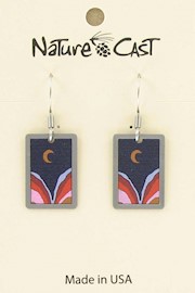 Earring dangle rectangle layered canyon with moon THUMBNAIL