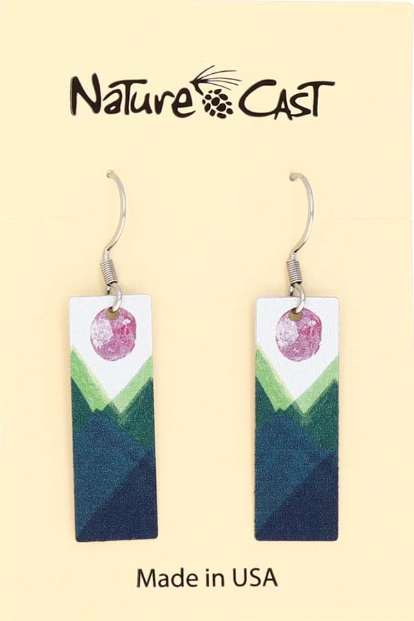 22145 Earring dangle pink sun over blue THUMBNAIL