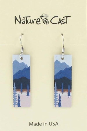Earring dangle blue pines LARGE