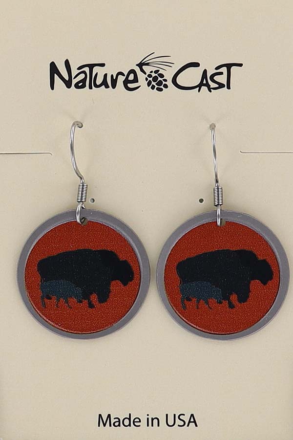 22155 Earring dangle triple bison THUMBNAIL