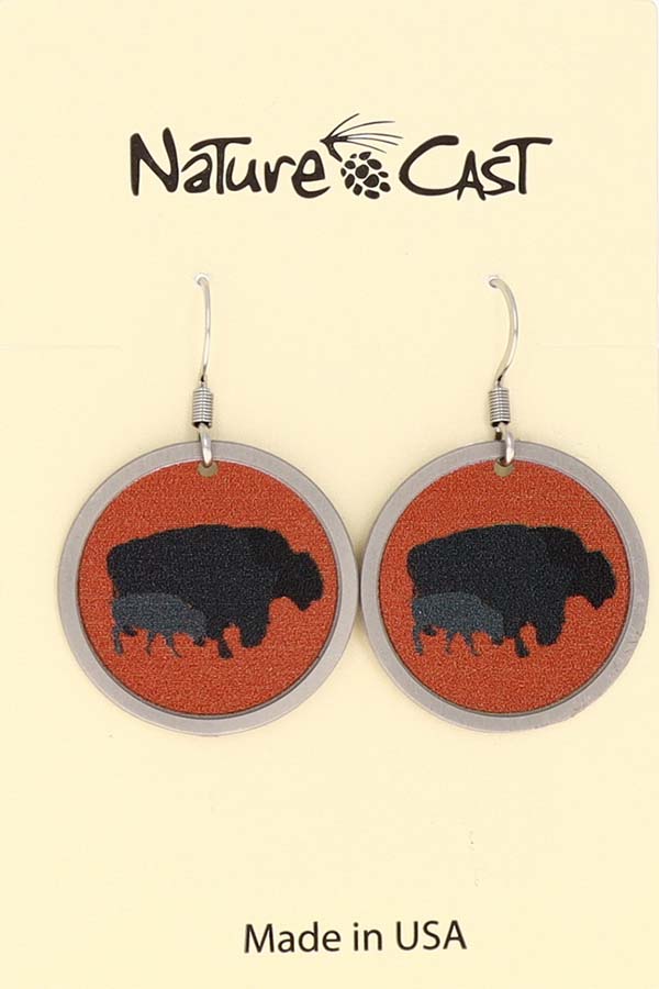 22155 Earring dangle triple bison THUMBNAIL