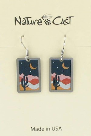 Earring dangle saguaro scene LARGE
