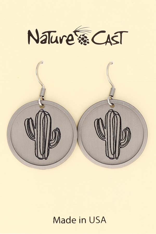 22165 Earring dangle black etch saguaro MAIN