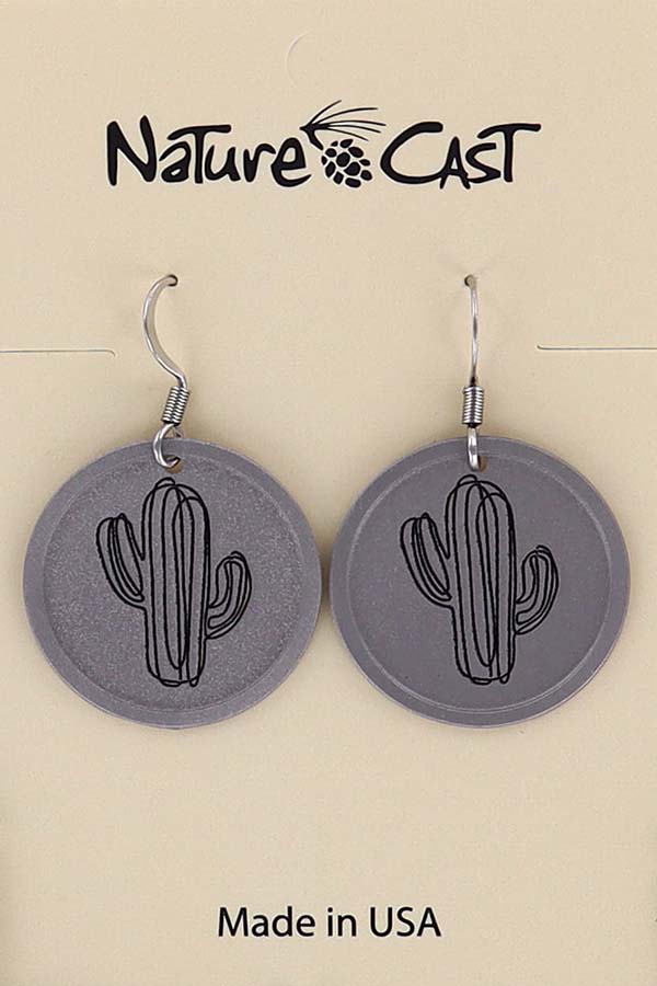 22165 Earring dangle black etch saguaro THUMBNAIL