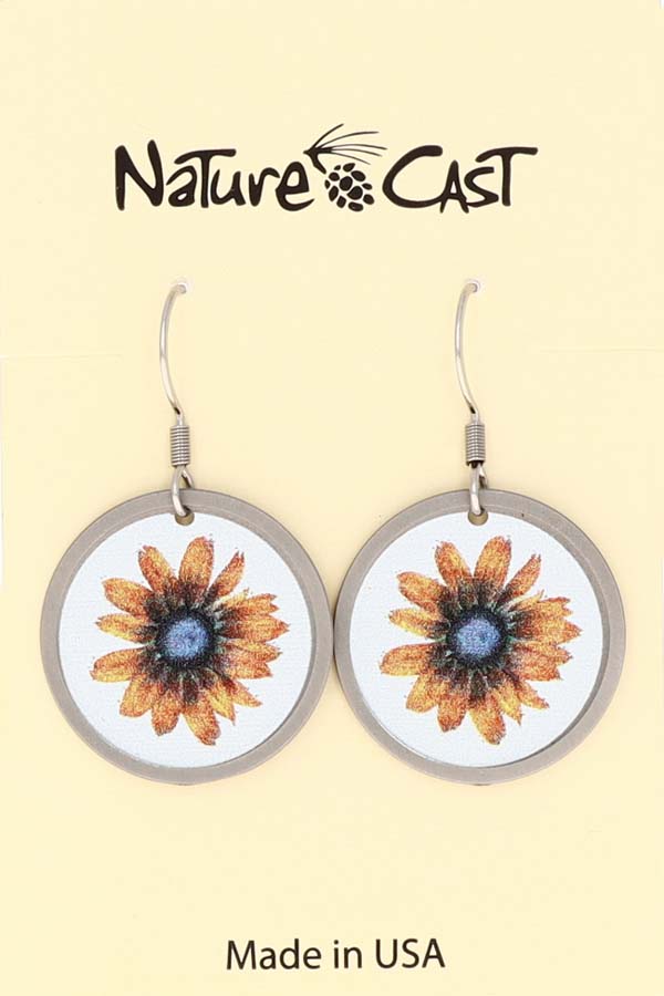 22167 Earring dangle yellow daisy MAIN