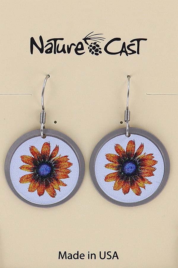 22167 Earring dangle yellow daisy THUMBNAIL