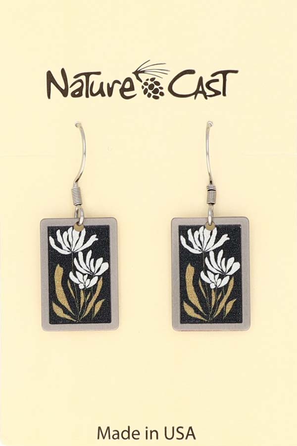 22170 EARRING DANGLE WHITE FLOWERS MAIN