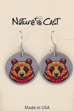 22172 EARRING DANGLE BEAR FACE LARGE