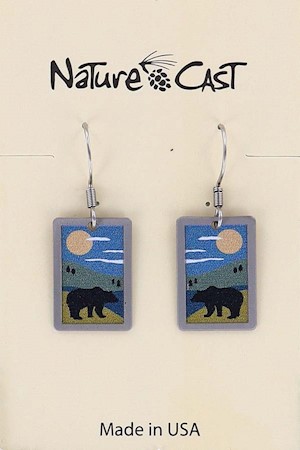 22175 EARRING DANGLE BEAR AT THE RIVER LARGE