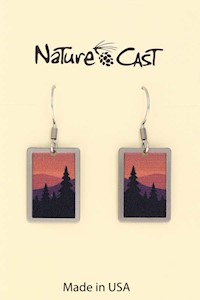 22192 Earring dangle pine trees on pink sky MAIN
