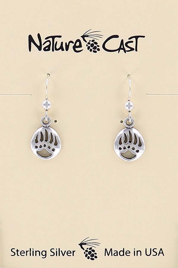 43008 Earring dangle cutout bear paw sterling silver THUMBNAIL