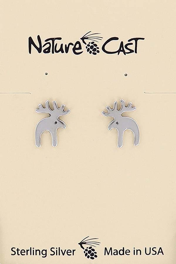 43009 Earring post moose sterling silver MAIN