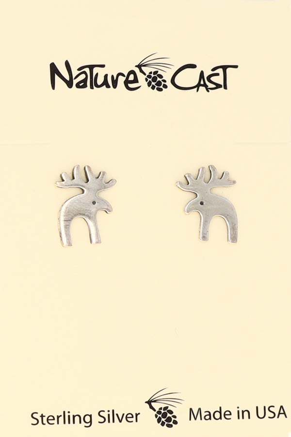43009 Earring post moose sterling silver LARGE