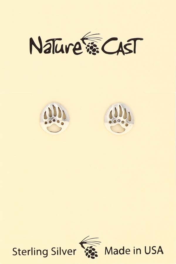 43010 Earring post cutout bear paw sterling silver LARGE