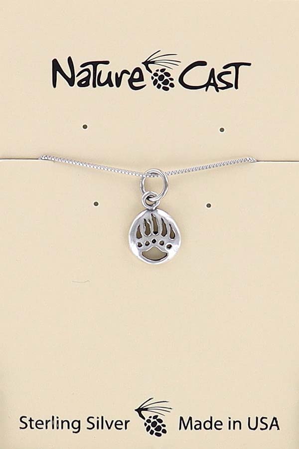 43018 Pendant small cutout bear paw w/ 18" chain sterling silver MAIN