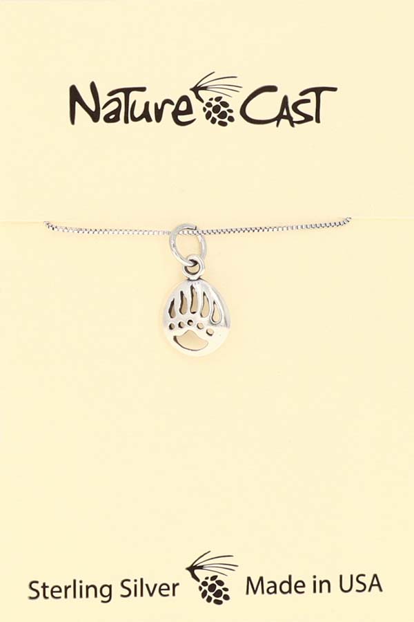 43018 Pendant small cutout bear paw w/ 18" chain sterling silver THUMBNAIL