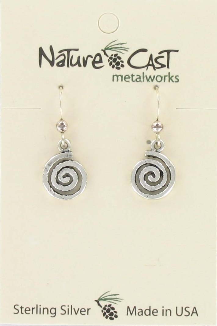 Earring dangle spiral sterling silver MAIN
