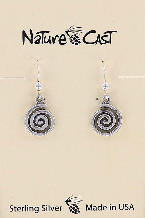 43028 Earring dangle spiral sterling silver LARGE