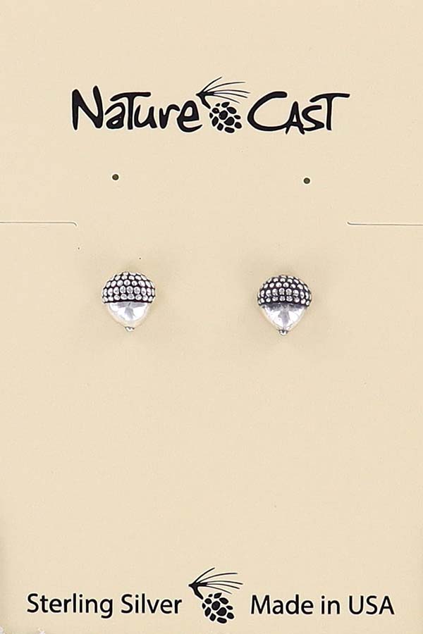 43031 Earring post acorn sterling silver LARGE