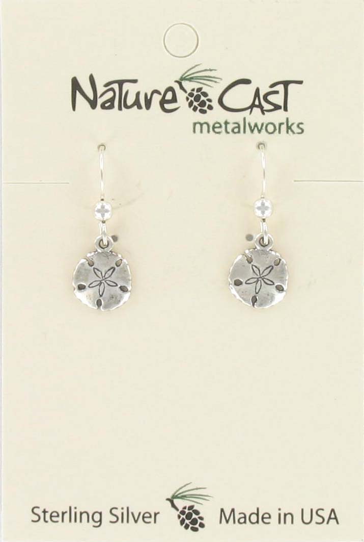 43057 Earring dangle sand dollar sterling silver THUMBNAIL