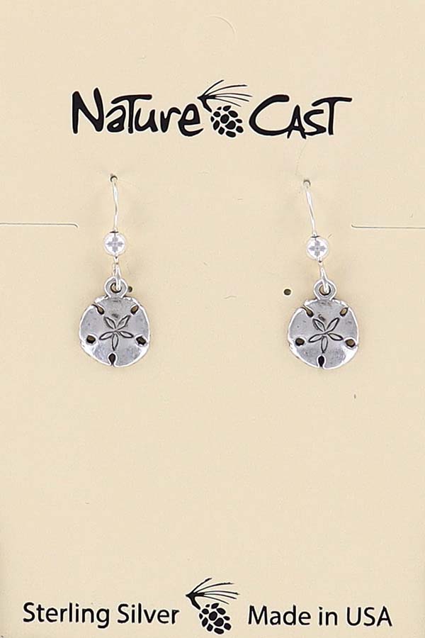 43057 Earring dangle sand dollar sterling silver THUMBNAIL