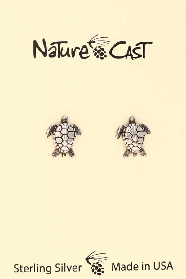 43059 Earring post sea turtle sterling silver LARGE