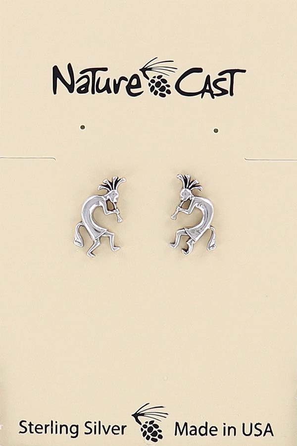 43063 Earring post kokopelli boy sterling silver THUMBNAIL