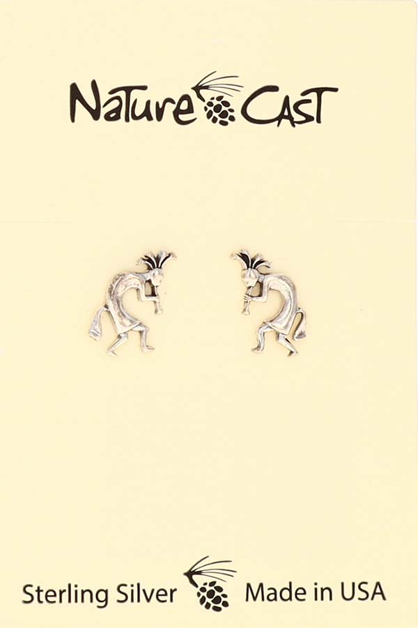 43063 Earring post kokopelli boy sterling silver THUMBNAIL
