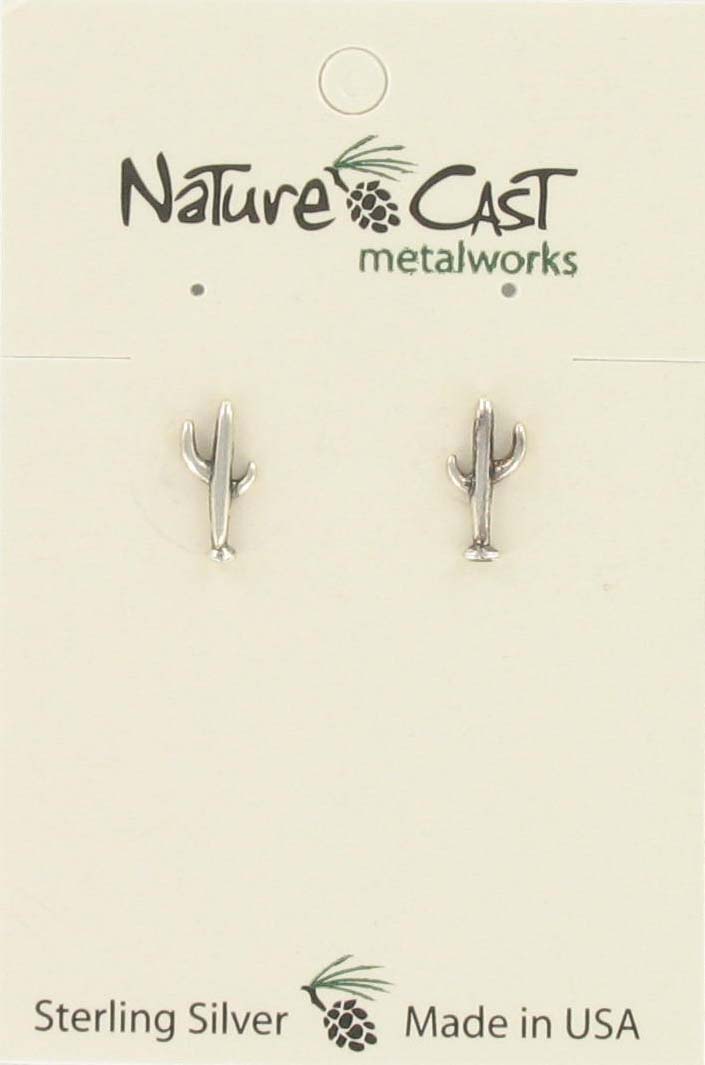 Earring post cactus sterling silver THUMBNAIL