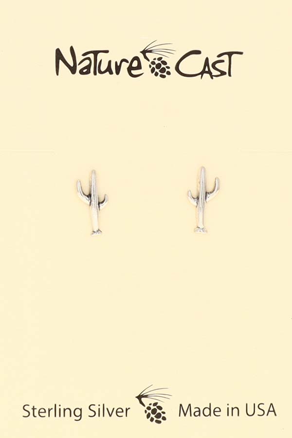 43064 Earring post cactus sterling silver MAIN