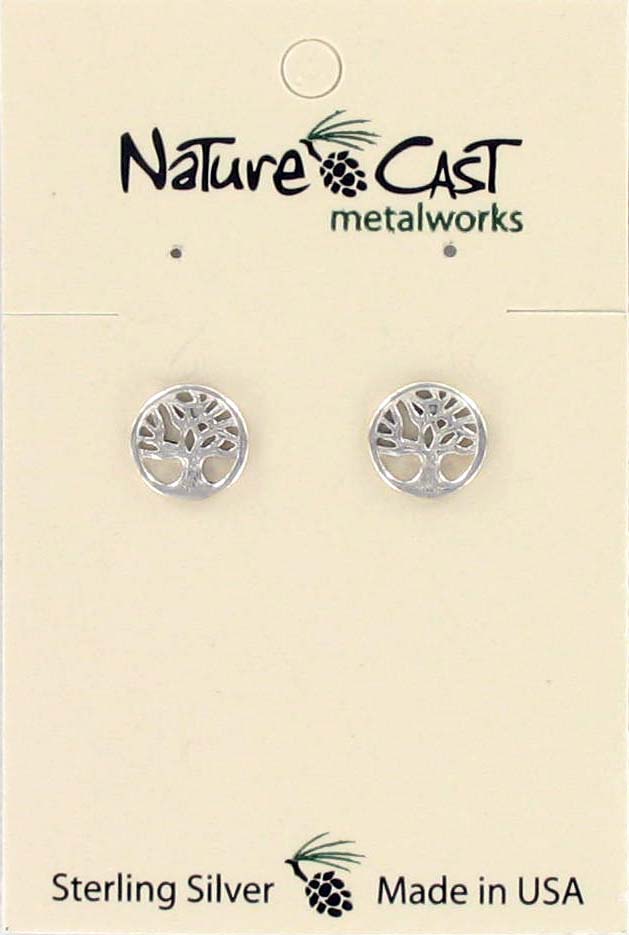 Earring post tree of life sterling silver THUMBNAIL