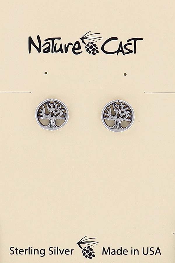 43078 Earring post tree of life sterling silver LARGE