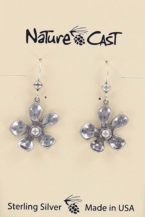 43082 Earring dangle flower without gold sterling silver THUMBNAIL
