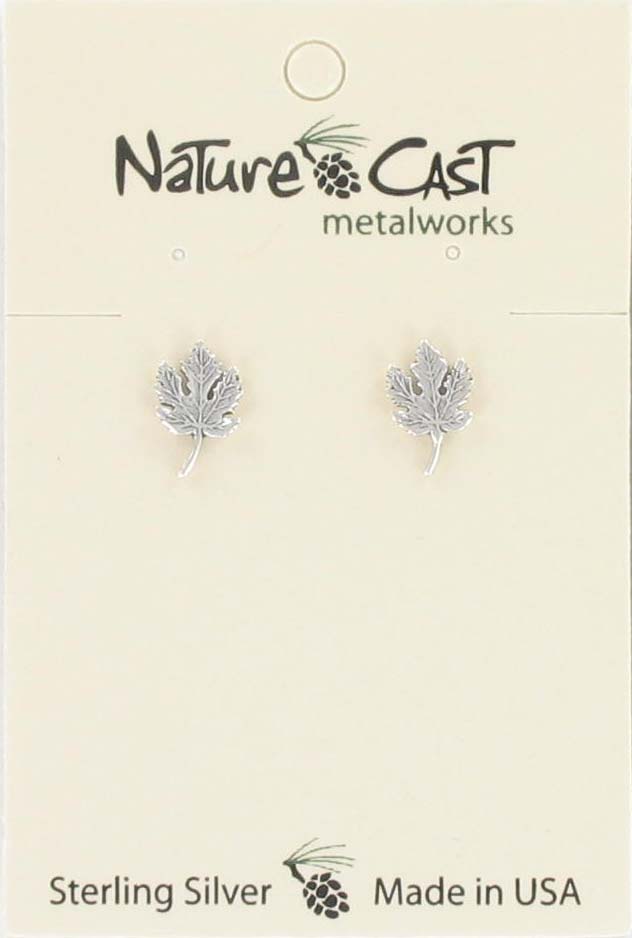 43085 Earring post maple leaf sterling silver MAIN