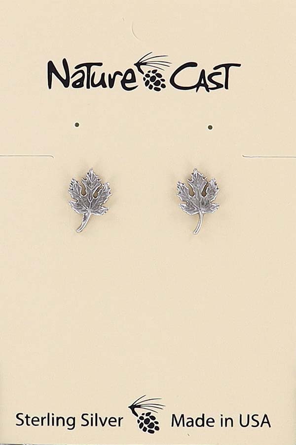 43085 Earring post maple leaf sterling silver THUMBNAIL