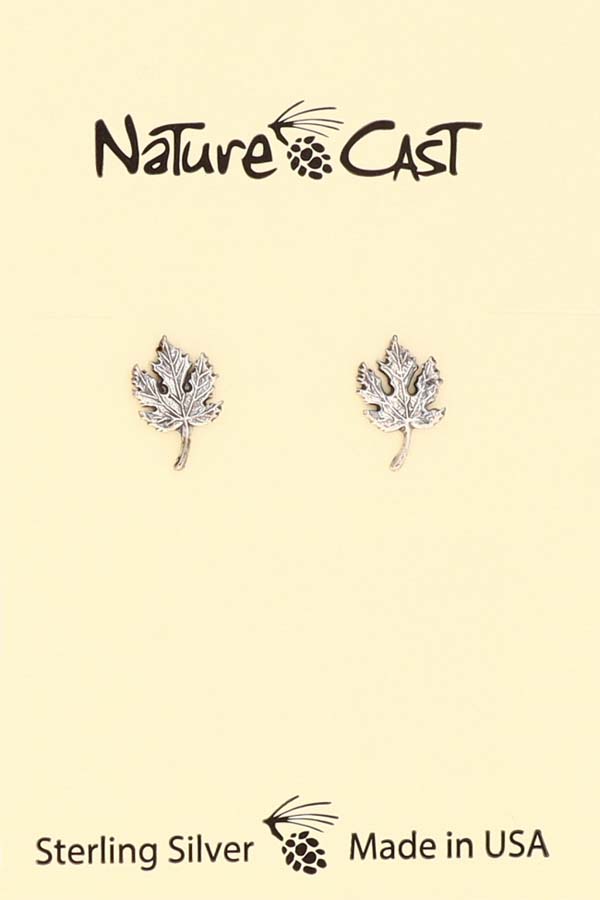 43085 Earring post maple leaf sterling silver THUMBNAIL