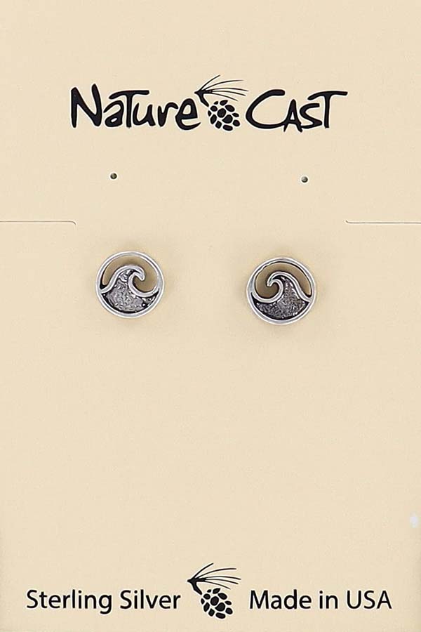 43094 Earring post sterling silver wave MAIN