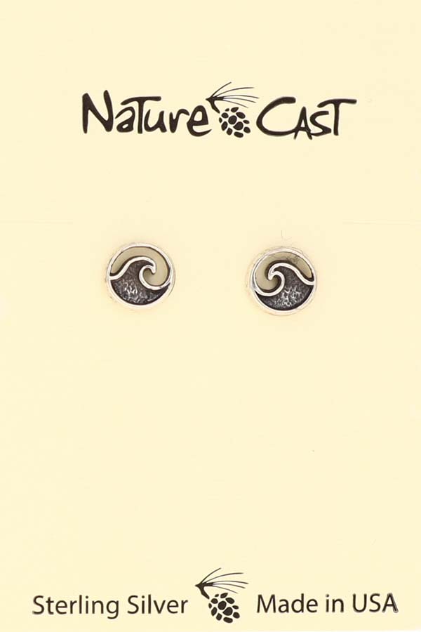43094 Earring post sterling silver wave THUMBNAIL